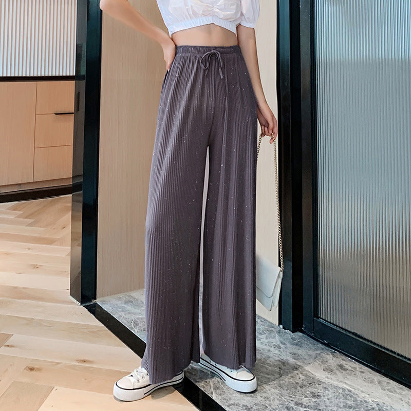 Chiffon trousers straight starry sky pants