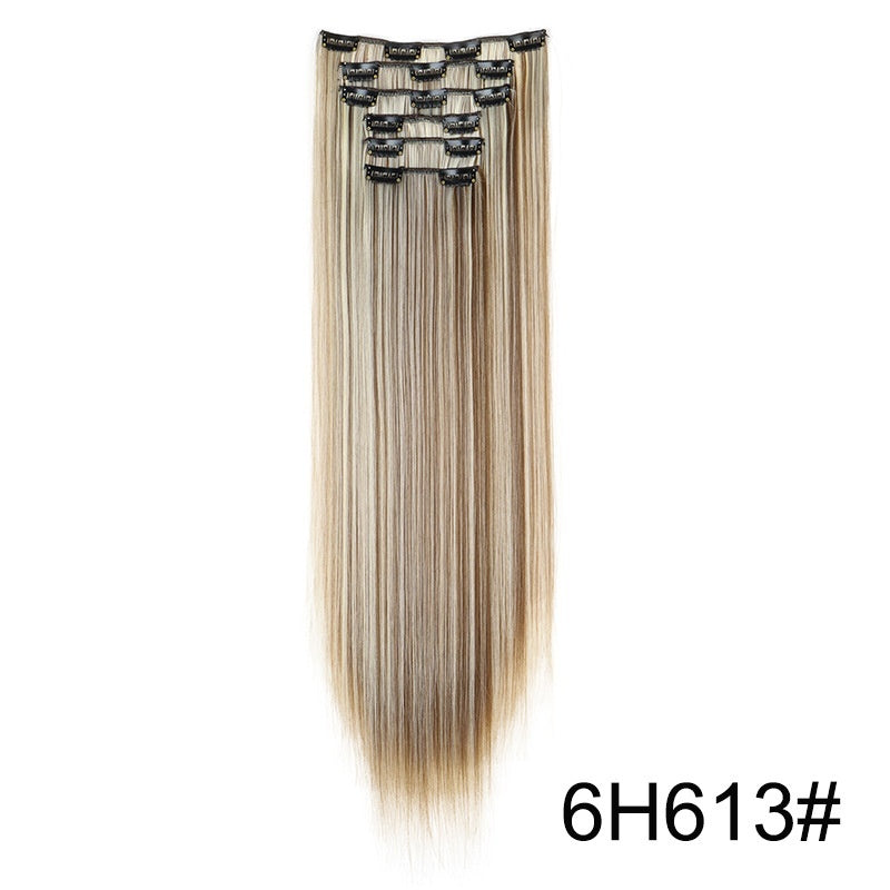 Perücken-Extensions 6er Set, langes glattes Haar