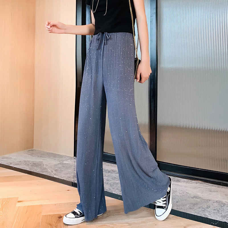 Chiffon trousers straight starry sky pants