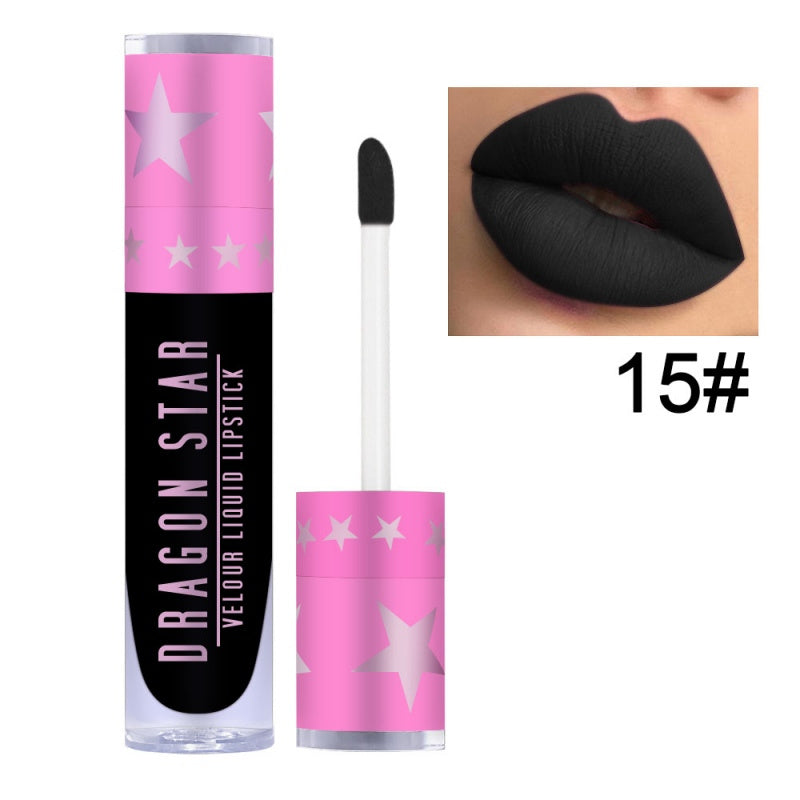 Matte velvet purple black white matte lipstick