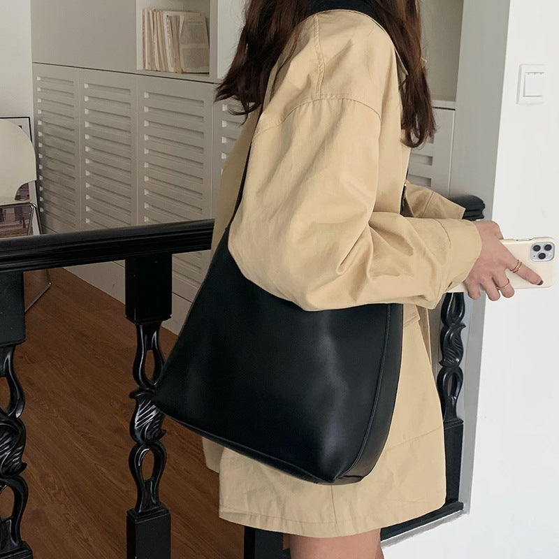 Sac à bandoulière pour femme Sac à main tendance solide Sac à bandoulière Sac en cuir PU minimaliste pour femme