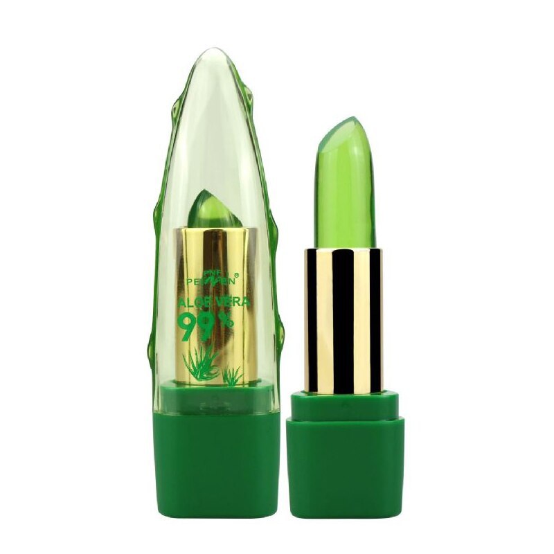 Aloe Vera Gel Farbwechsel Lippenstift Gloss Feuchtigkeitscreme Anti-Trocknung Entsalzung Feinkörnige Lip Blam Pflege