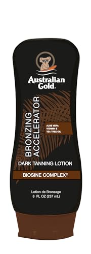 Australian Gold Dark Tanning Accelerator Lotion With Bronzer, 8 Ounce, New Package Same Formula, B003GX5SSC