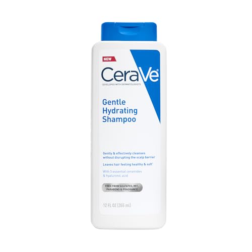 CeraVe Gentle Hydrating Shampoo, With Ceramides, Niacinamide & Hyaluronic Acid For Soft, Healthy Looking Hair & Scalp, Sulfate Free Shampoo & Color Safe Shampoo, For All Hair Types, 12 Oz