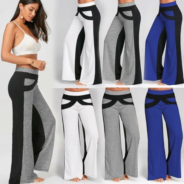 Color block wide-leg pants