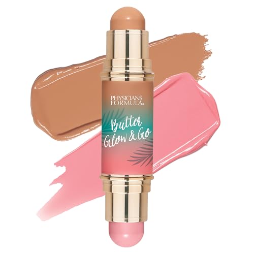 Physicians Formula Butter Glow & Go Multiuse Stick, Ultra-Creamy Radiant Finish Formula with Murumuru Butter, Vegan & Cruelty-Free- Beachy Pink