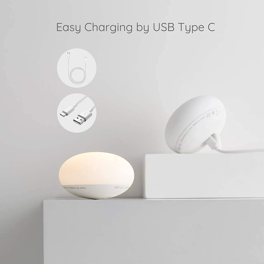 Anico EASZZZ Baby Night Light, Nursery Night Lamp for Breastfeeding, Soft BPA Free Silicone Touch Night Lamp, Eye Caring, Easy Flip Design, Stepless Dimming, 1-Pack