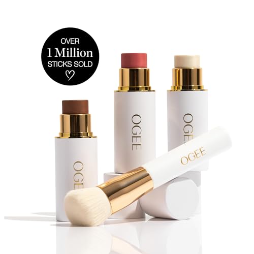 Ogee Face Stick Crystal Collection Trio - Contour Stick Makeup Collection - Certified Organic Contour Palette - Includes Bronzer Stick, Blush Stick & Highlighter Stick