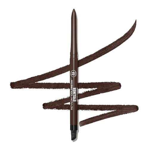 Revlon ColorStay Pencil Eyeliner with Built-in Sharpener, Waterproof, Smudgeproof, Longwearing Eye Makeup with Ultra-Fine Tip, Black Brown, 0.01 oz