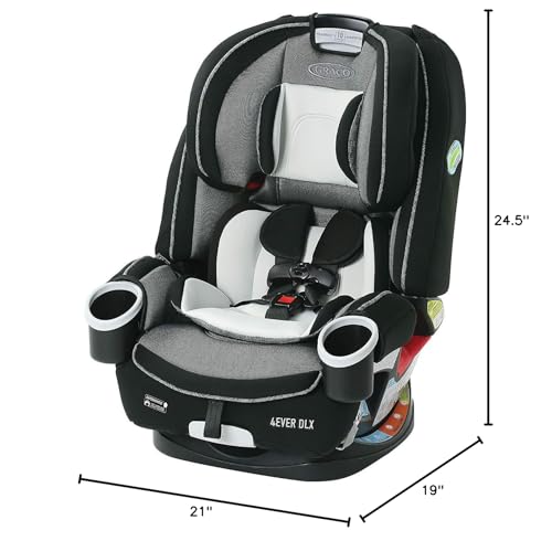 Graco 4Ever DLX 4-in-1 Car Seat, Grey, Infant to Toddler Car Seat, with 10 Years of Use, Rear-facing, Forward-facing and Booster Modes, Safe, Comfortable and Convenient