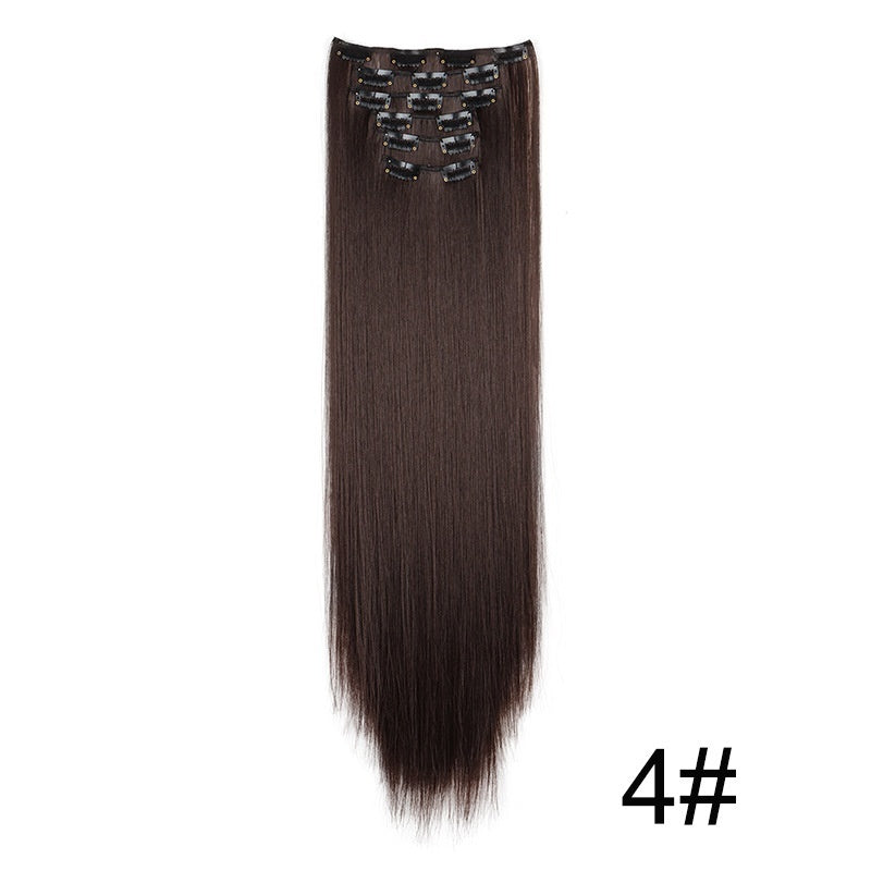 Perücken-Extensions 6er Set, langes glattes Haar