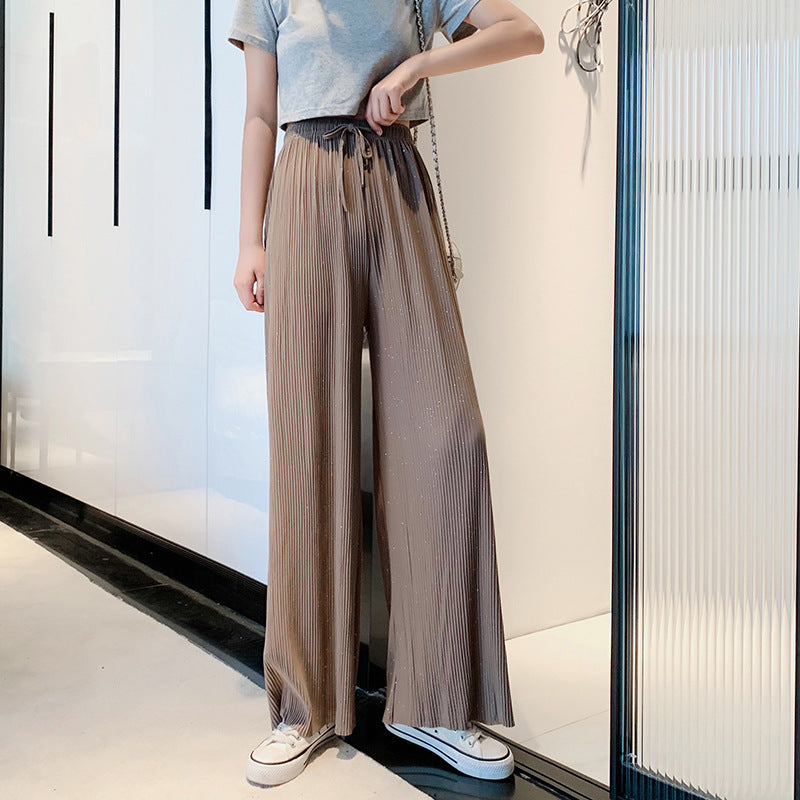 Chiffon trousers straight starry sky pants