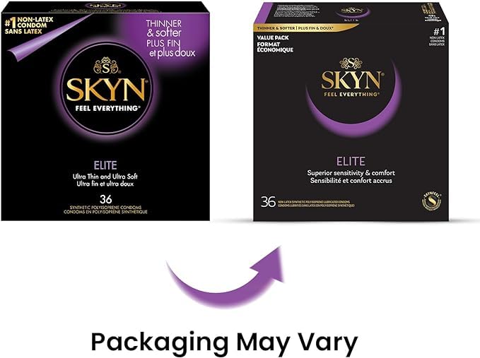 SKYN Elite – 36 Count – Ultra-Thin, Lubricated Latex-Free Condoms