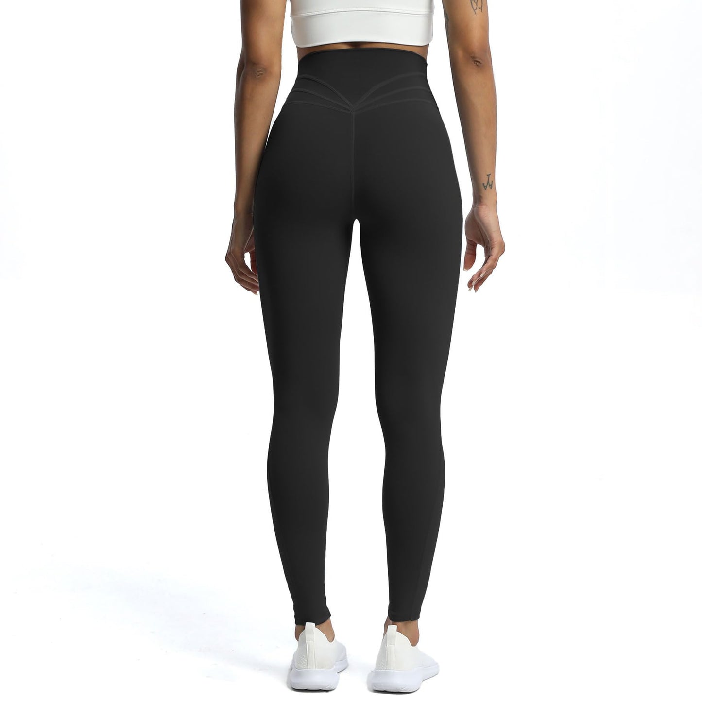 Aoxjox High Waisted Workout Leggings for Women Trinity Yoga Pants 26.5" (Black, Medium)