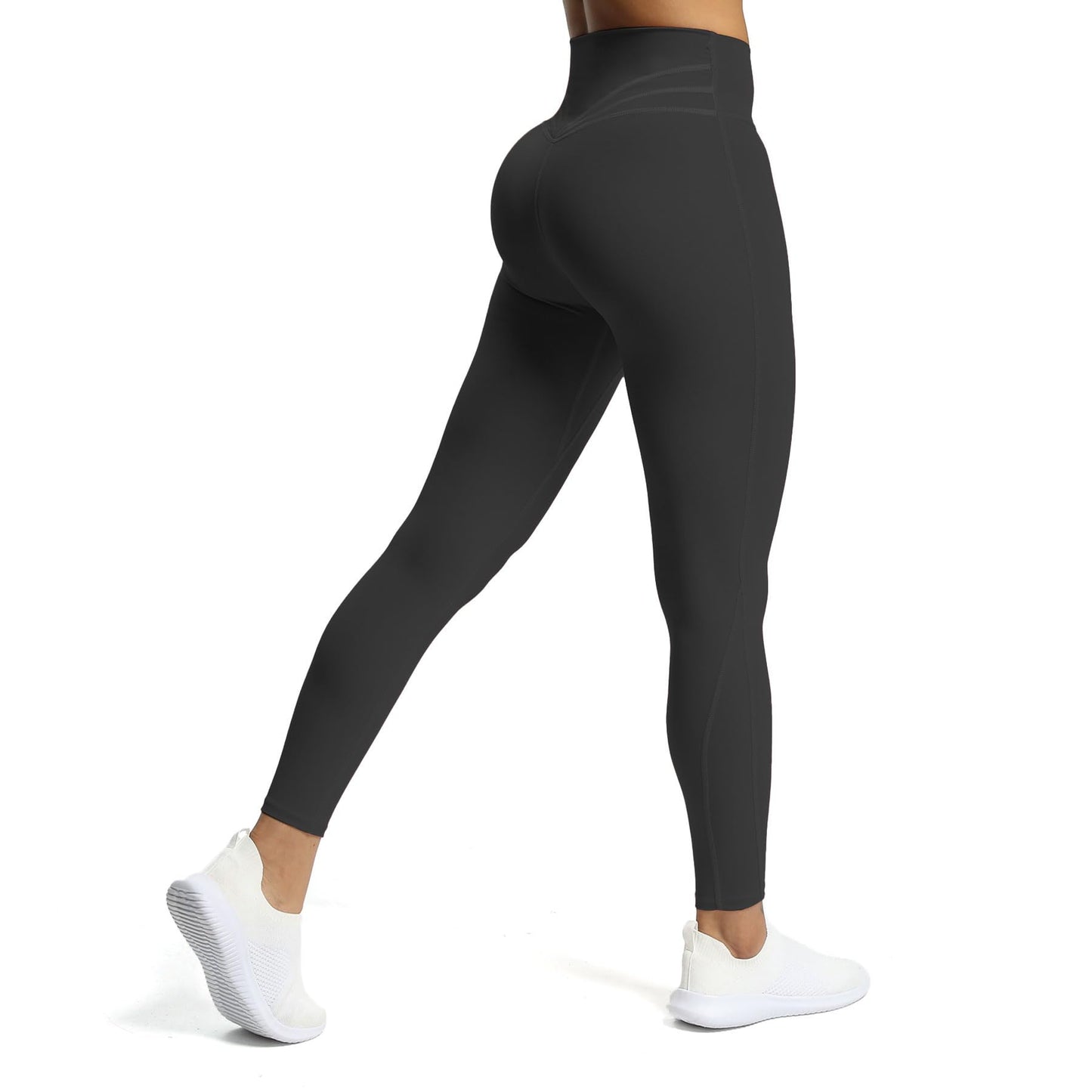 Aoxjox High Waisted Workout Leggings for Women Trinity Yoga Pants 26.5" (Black, Medium)