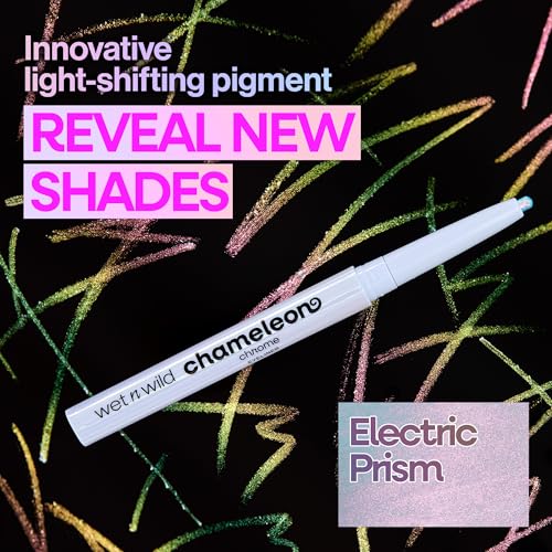 wet n wild Chameleon Chrome Retractable Waterproof Eyeliner, Smudge-Proof Dynamic Color Shift, Long-Lasting 18-Hour Wear, Cruelty-Free - Electric Prism