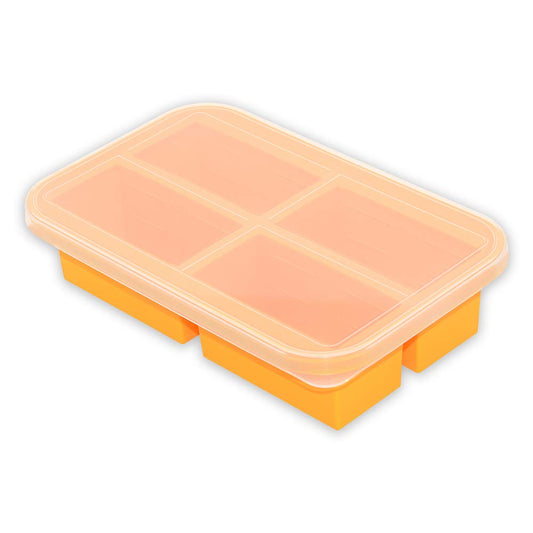 Bangp 1-Cup Silicone Freezing Tray with Lid,Soup Freezer Molds,Silicone Meal Prep Containers,Silicone Molds for Soup and Food Storage - Makes 4 Perfect 1 Cup Portions