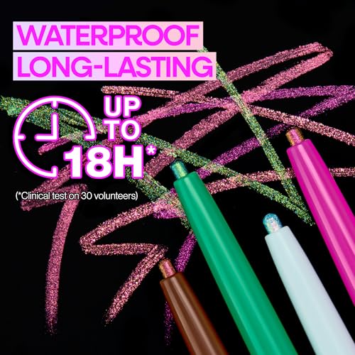 wet n wild Chameleon Chrome Retractable Waterproof Eyeliner, Smudge-Proof Dynamic Color Shift, Long-Lasting 18-Hour Wear, Cruelty-Free - Electric Prism