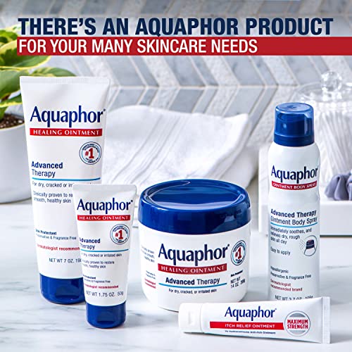 Aquaphor Healing Ointment, Advanced Therapy Skin Protectant, Multi-Purpose Healing Ointment and Body Moisturizer, For Dry, Cracked Skin, Minor Cuts and Burns, 14 Oz Jar