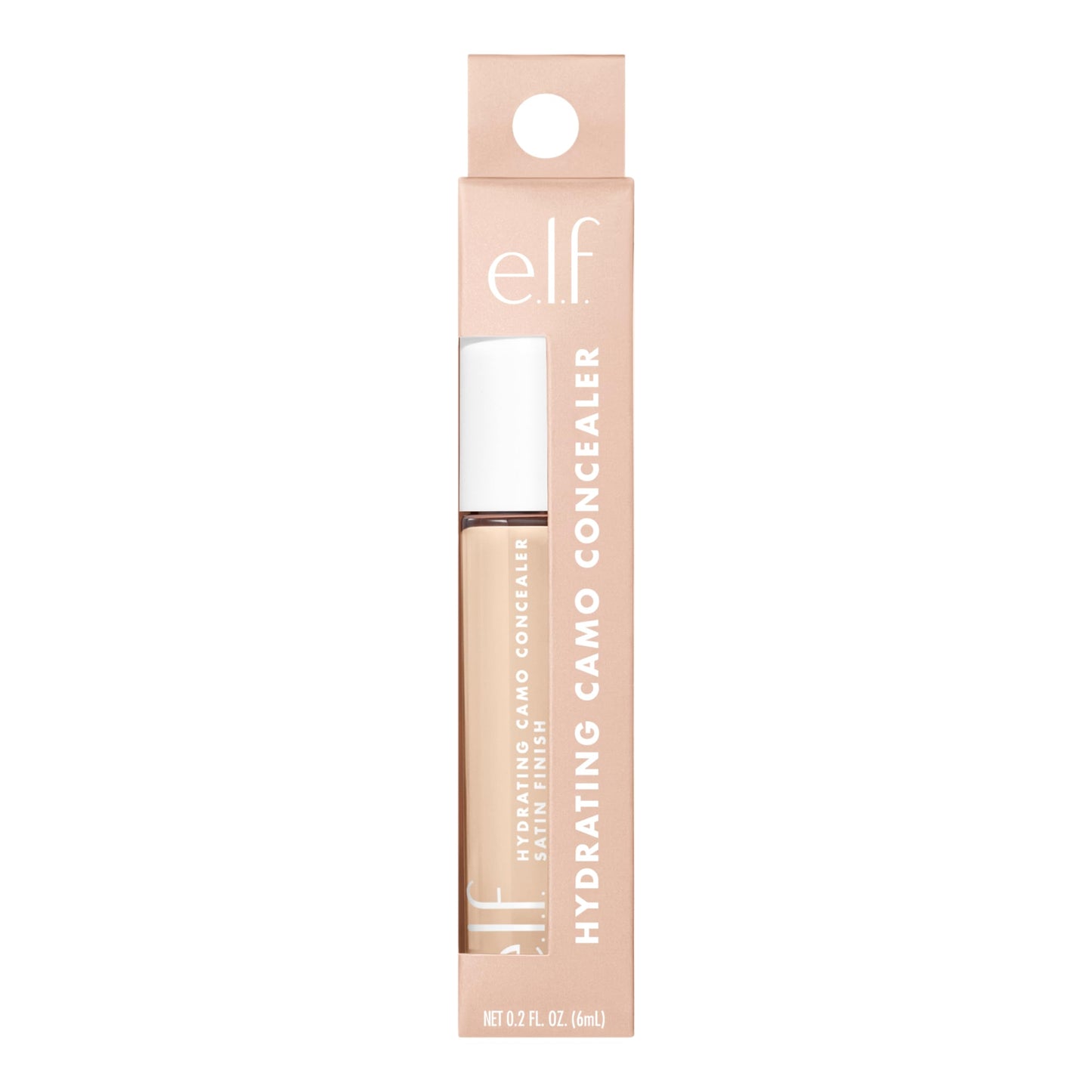 e.l.f. Hydrating Camo Concealer, Lightweight, Full Coverage, Long Lasting, Conceals, Corrects, Covers, Hydrates, Highlights, Light Ivory, Satin Finish, 25 Shades, All-Day Wear, 0.20 Fl Oz