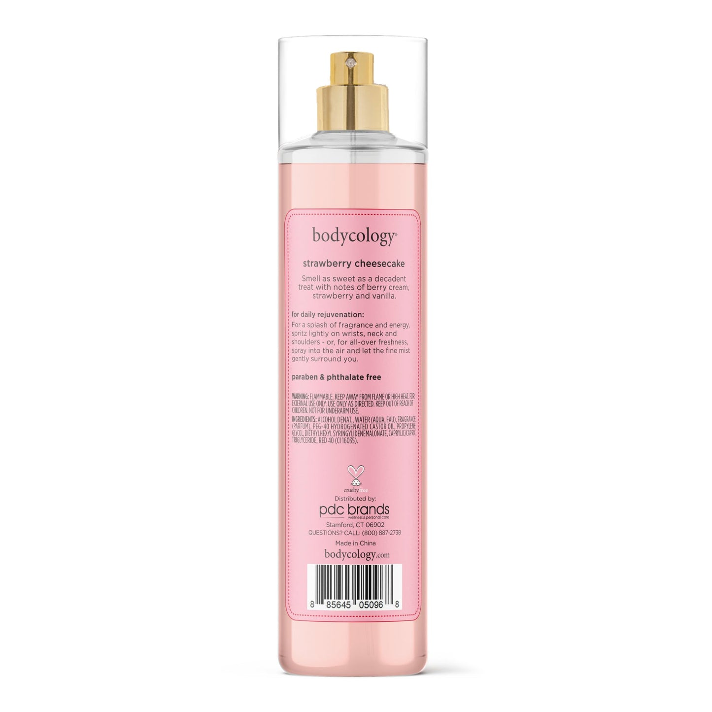 Bodycology Long-Lasting Fragrance Body Mist, Strawberry Cheesecake, 8 fl oz