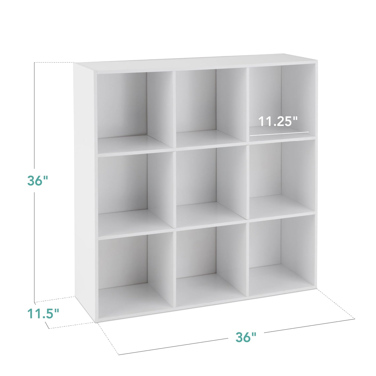 Best Choice Products 9-Cube Storage Organizer, 11in Shelf Opening, Bookcase, Display Shelf, Customizable w/ 3 Removable Back Panels - White