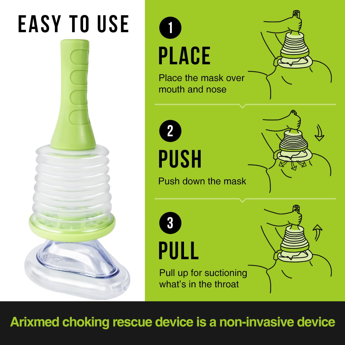 Choking Rescue Device, Portable Airway Suction Device for Children and Adults, First Aid Kit for Kids and Adults - Travel Kit