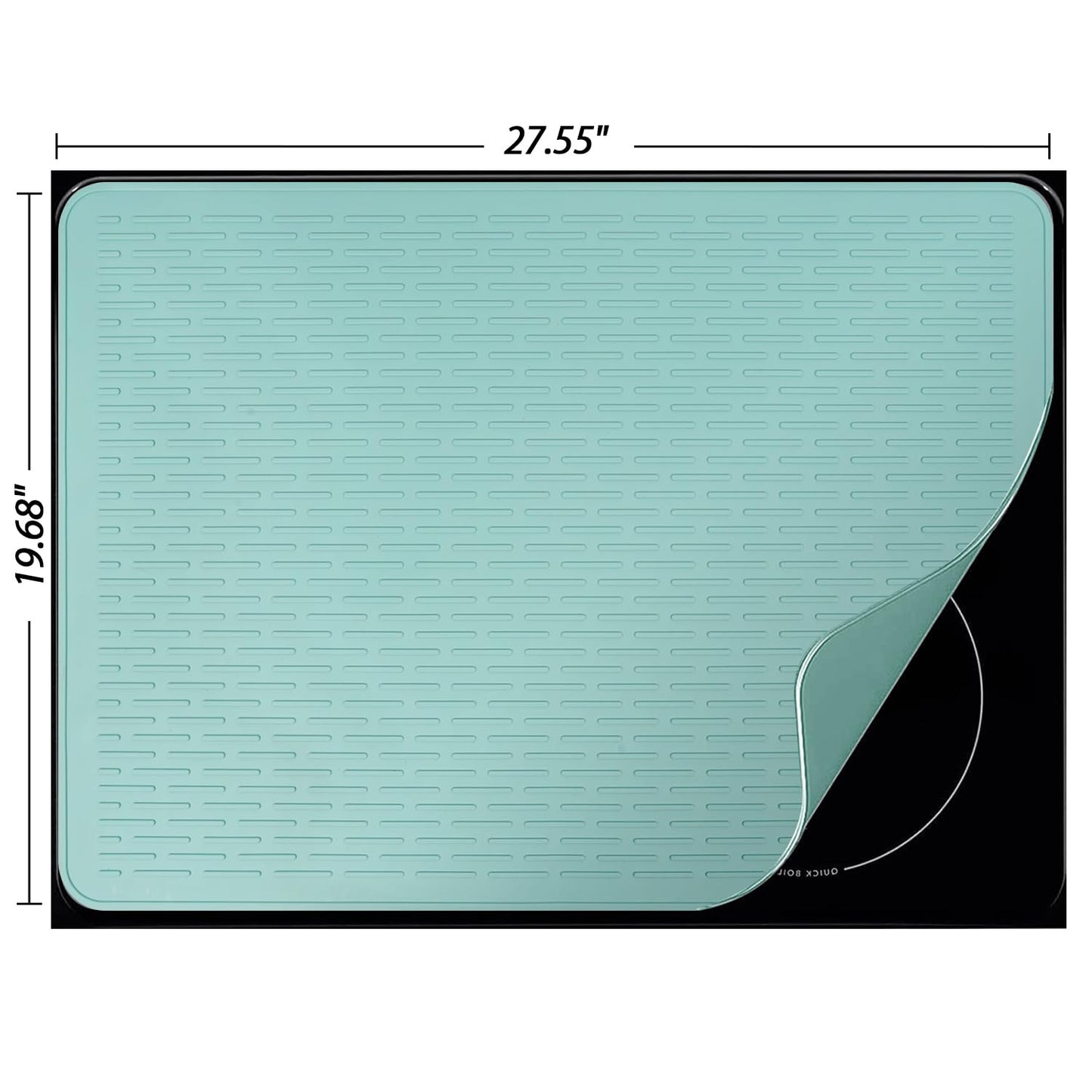 Stove Top Cover for Electric Stove - Silicone Stove Mat for Glass Top Stove, Glass Cooktop Protector, XL Dish Drying Mats For Kitchen, Range Covers for Electric Stove (Aqua,28x20)