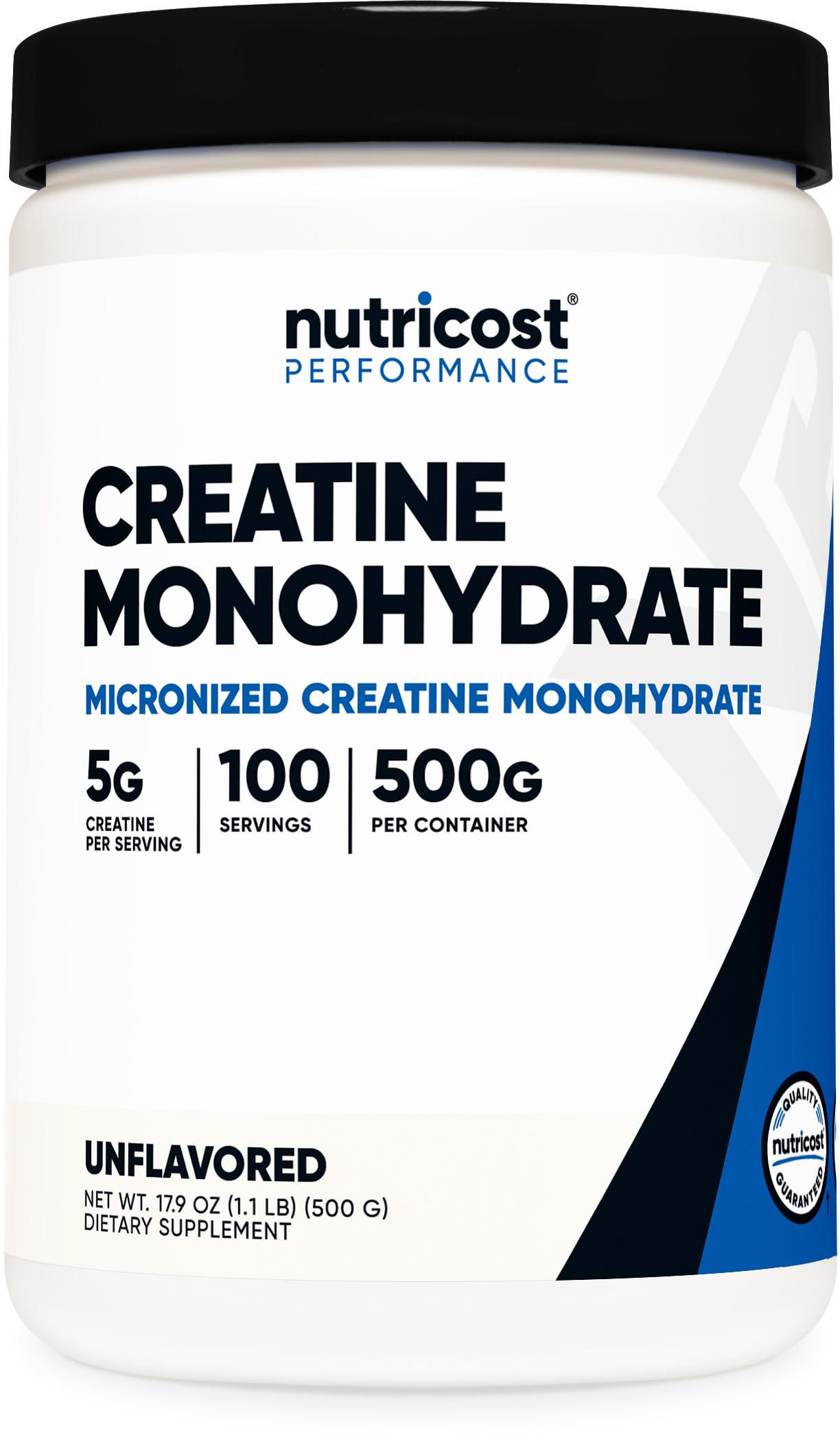 Nutricost Creatine Monohydrate Micronized Powder 500G, 5000mg Per Serv (5g) - 100 Servings, 17.9 Oz