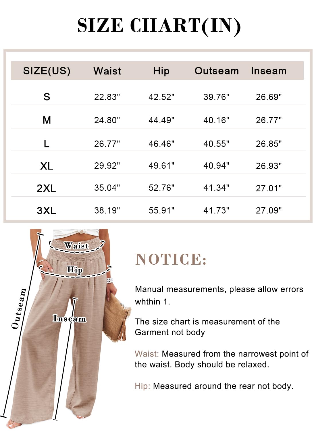 Angerella Palazzo Pants for Women Ladies Spring Summer Stretchy Wide Leg Lounge Pants Comfy High Waist Casual Pants with Pockets BlueLeaves M