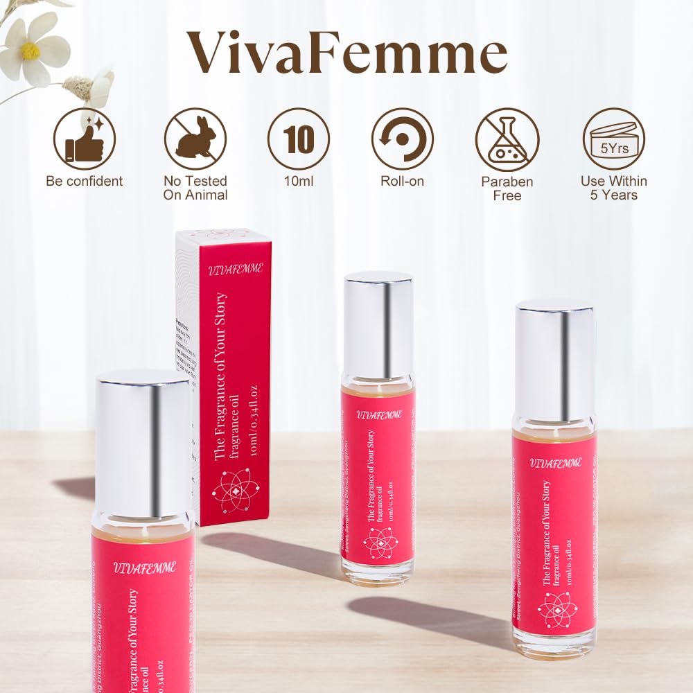 VivaFemme Roll On Pheromone Perfume for Women Fruity and Flirtatious Rollerball Perfume ldeal for Daily Use Women's Perfume (Fruity)