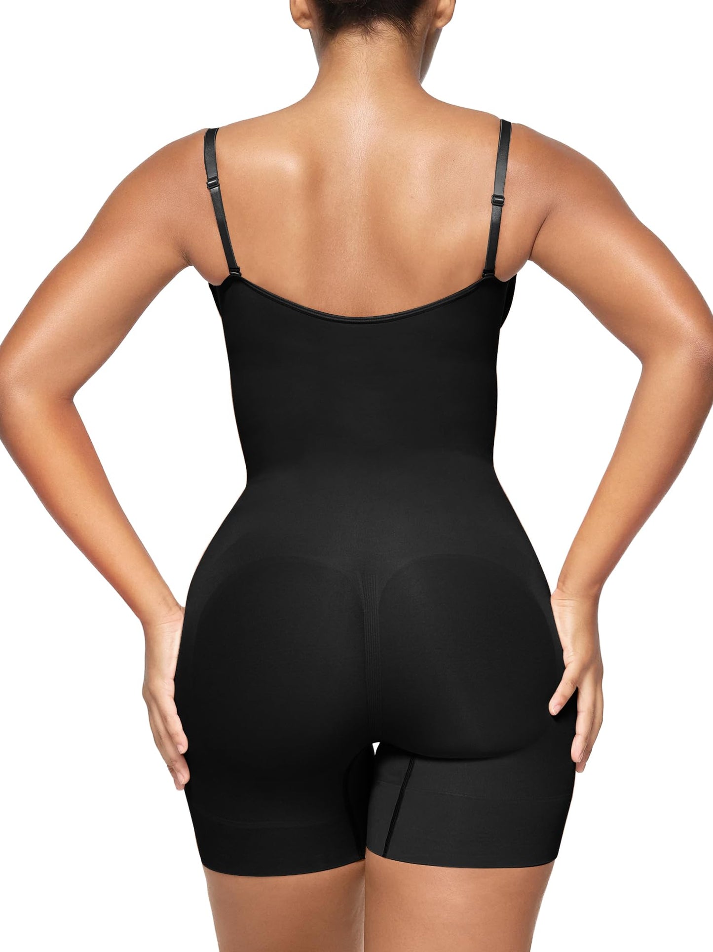 SHAPERX Open Bust Shapewear Tummy Control Bodysuits for Women Seamless Compression High Waisted Body Shaper, SZ5258-Black-S/M