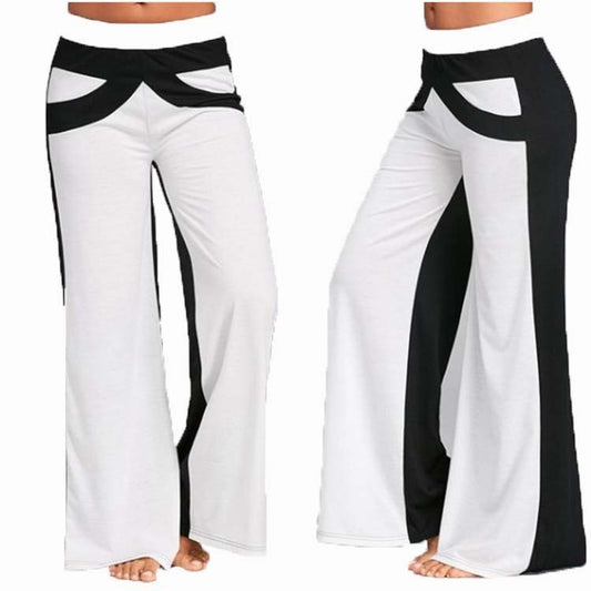 Color block wide-leg pants