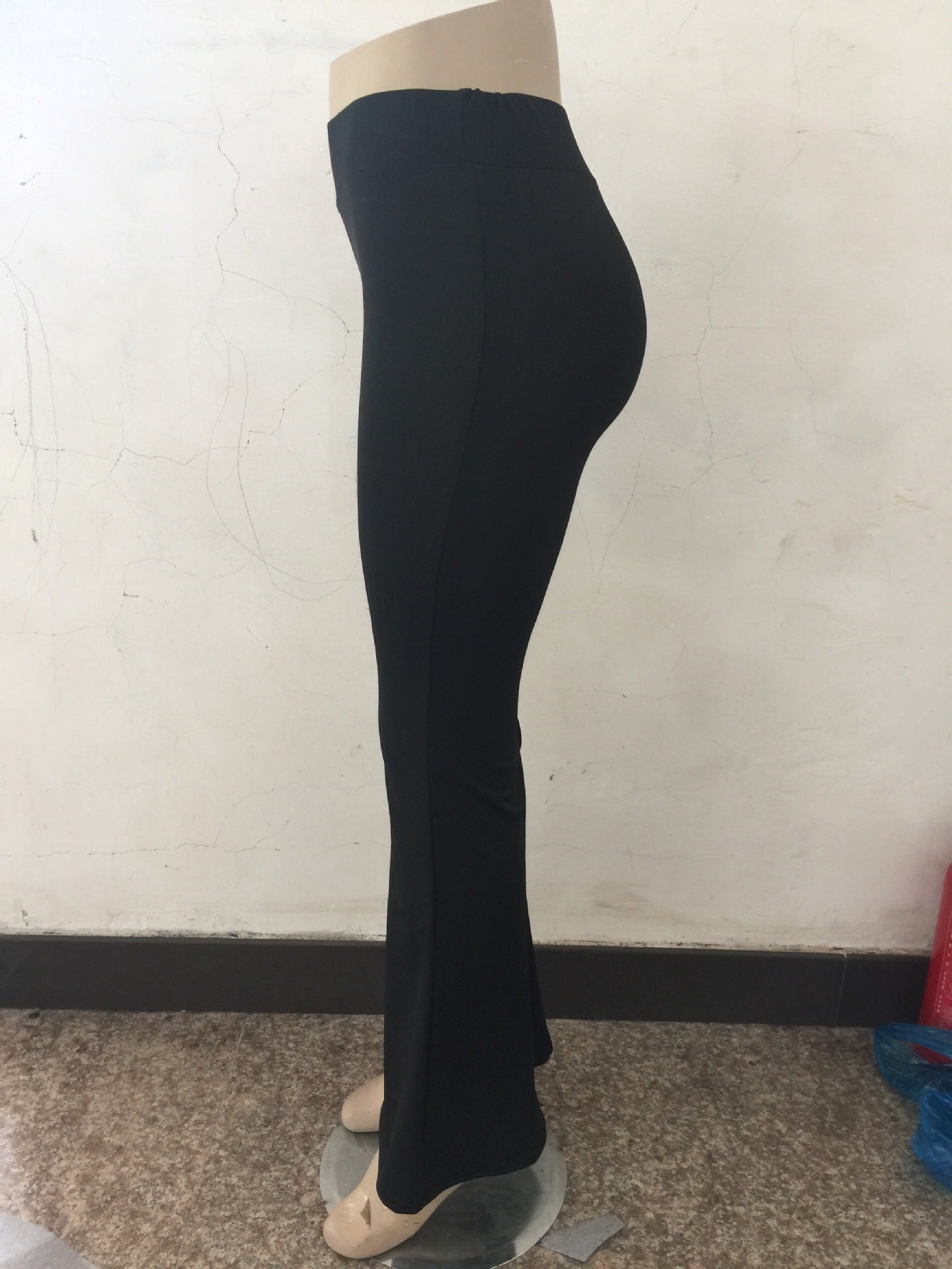 Solid color high elastic slim belly bell pants