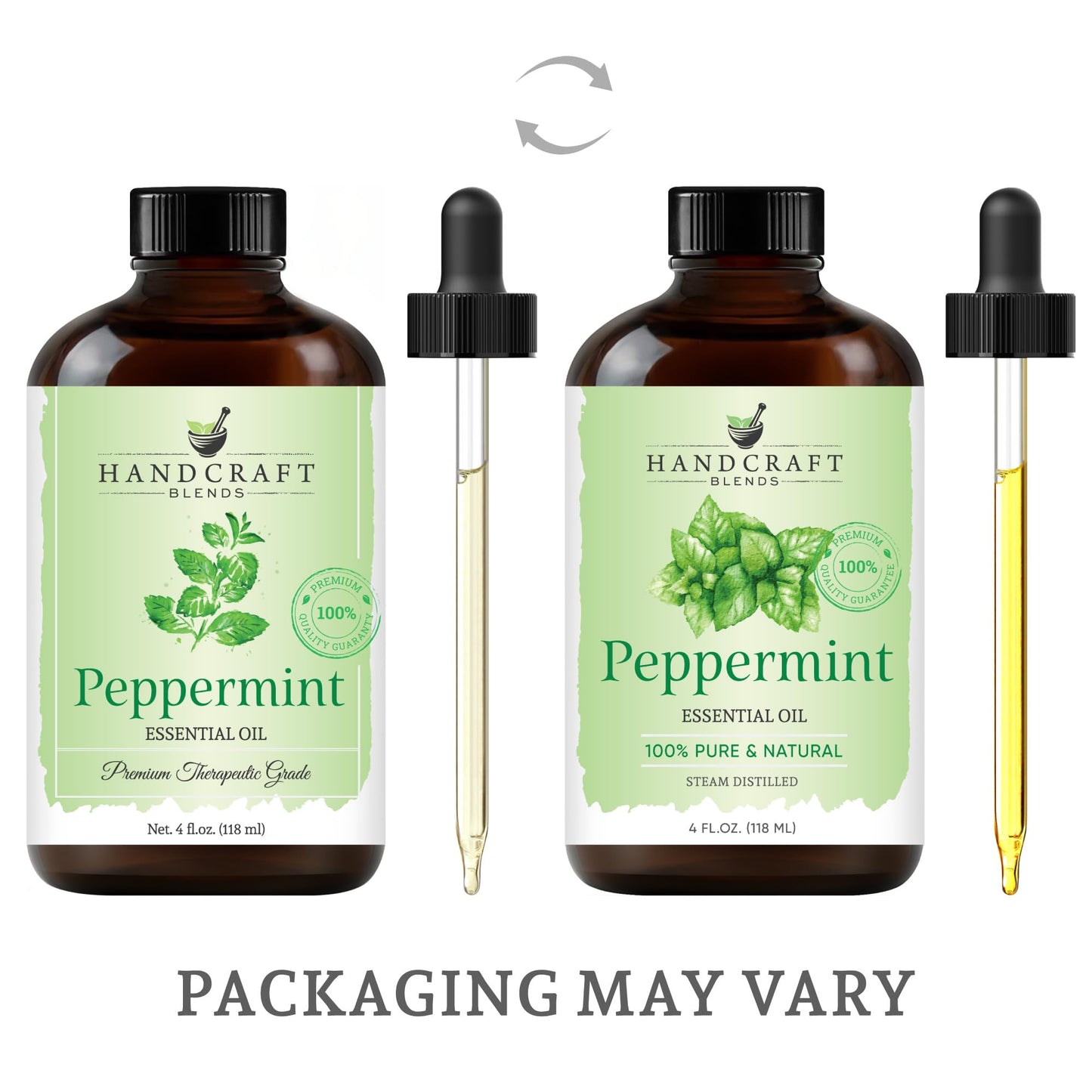 Handcraft Blends Peppermint Essential Oil - Huge 4 Fl Oz - 100% Pure and Natural - Premium Grade Essential Oil for Diffuser and Aromatherapy