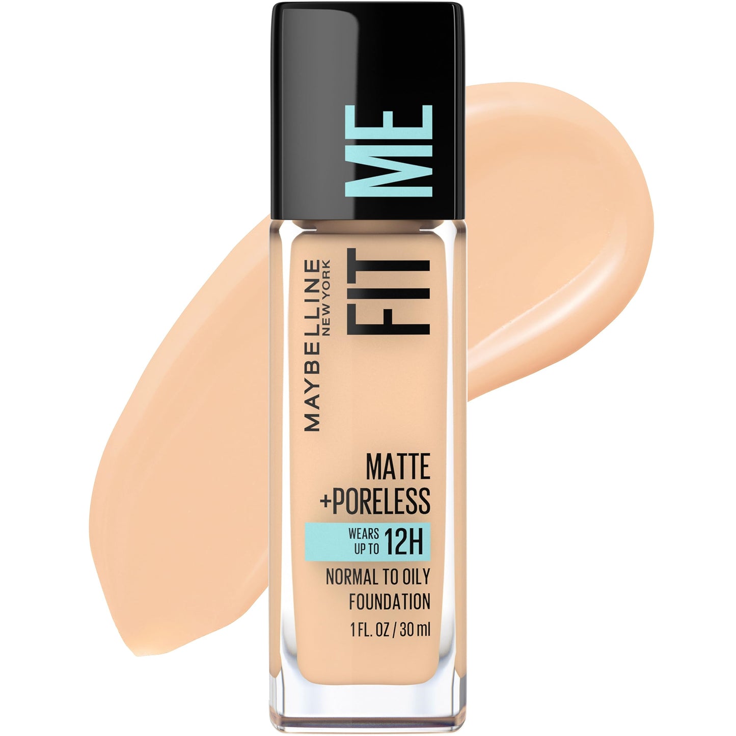 Maybelline Fit Me Matte + Poreless Liquid Oil-Free Foundation Makeup, Classic Ivory, 1 Count (Packaging May Vary)