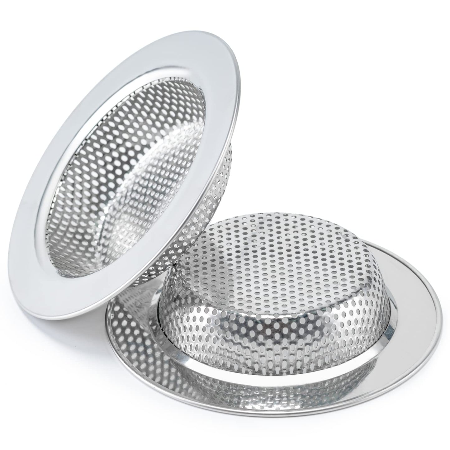 Honmein 2 Pcs Sink Strainer for Most Kitchen Sink Drain Basket, Upgraded Double-Layer Safe Design Kitchen Sink Strainer (Outer Diameter 4.5 Inch)