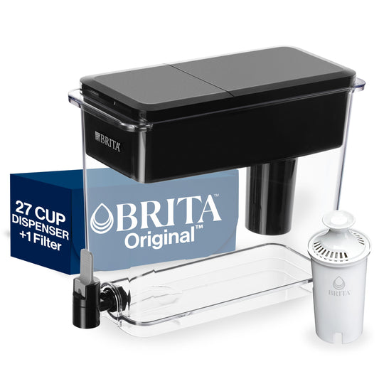 Brita UltraMax Large Water Dispenser With Standard Filter, BPA-Free, Reduces Copper, Cadmium and Mercury Impurities, Lasts 2 Months or 40 Gallons, Includes 1 Filter, Kitchen Accessories, Large 27-Cup