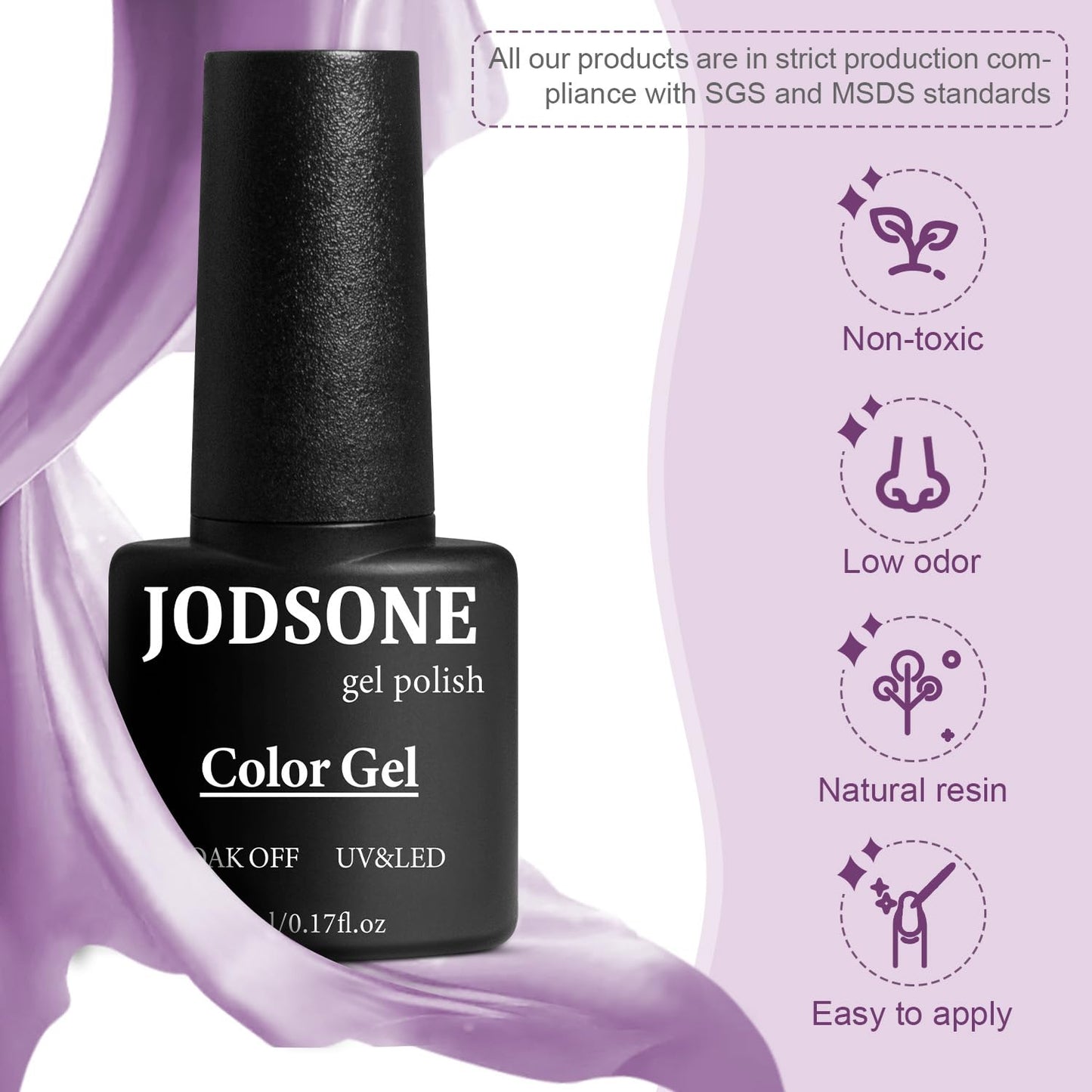 JODSONE Gel Nail Polish Kit 60 PCS with U V Light Soak off Base Top Coat Gel Polish 55 Shine Colors Gel Nail Kit Bright and Dark Brown Wine Red Series Manicure Set for Women and Girls