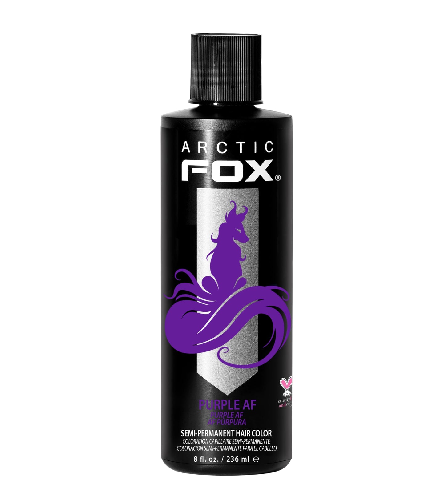 ARCTIC FOX Vegan and Cruelty-Free Semi-Permanent Hair Color Dye (8 Fl Oz, PURPLE AF)