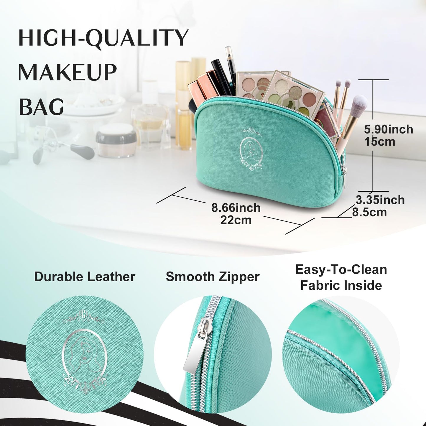 Color Nymph All In One Makeup Kit, Makeup Gift Set for Beginners Teenager Girls with Eyeshadow Palette Blush Lipstick Lip Pencil Eye Pencil Brush Mascara Portable Bag