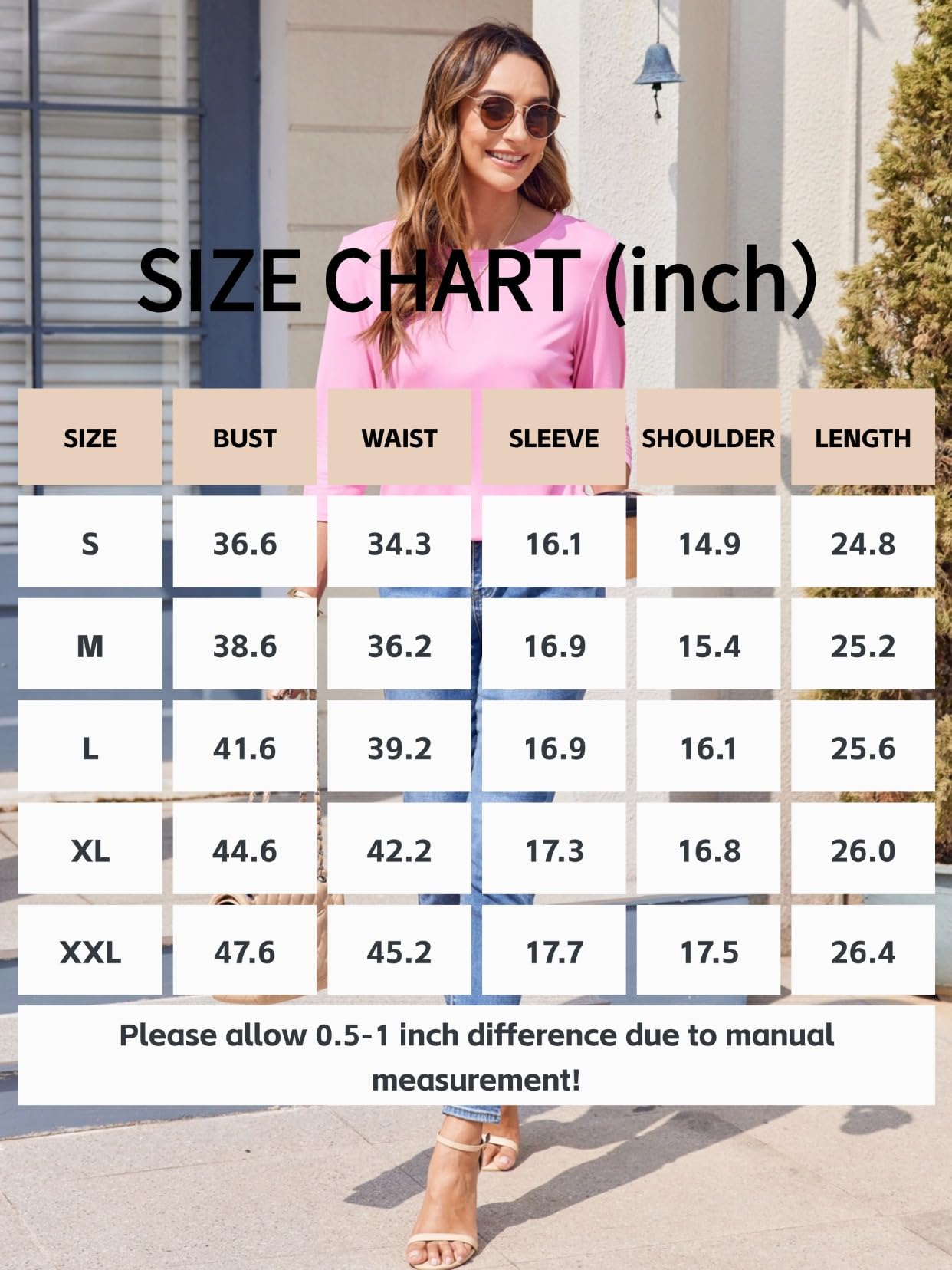 Zeagoo Leaves Print Crew Neck T-Shirt Casual Three-quarter Sleeve T-Shirt For Spring Summer Women's Clothing