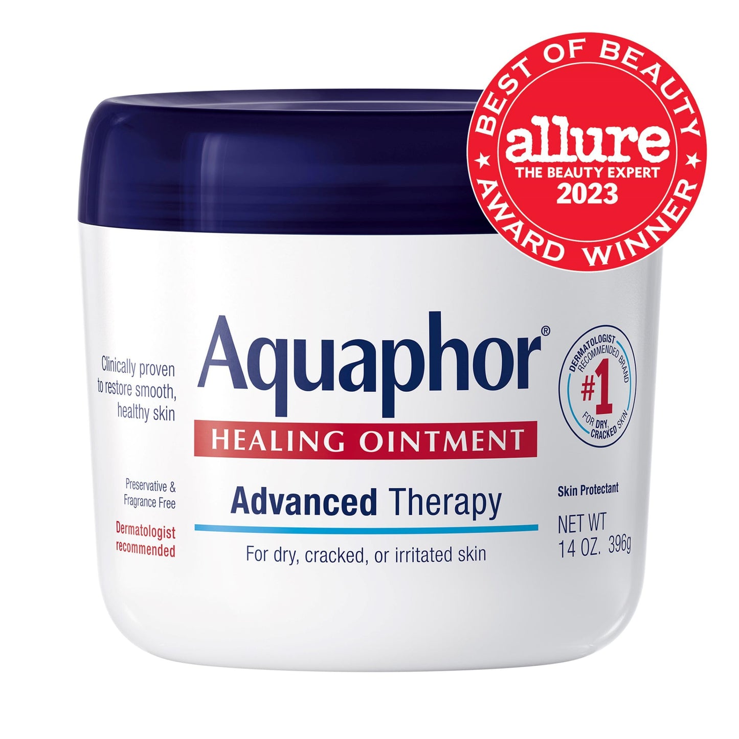 Aquaphor Healing Ointment, Advanced Therapy Skin Protectant, Multi-Purpose Healing Ointment and Body Moisturizer, For Dry, Cracked Skin, Minor Cuts and Burns, 14 Oz Jar