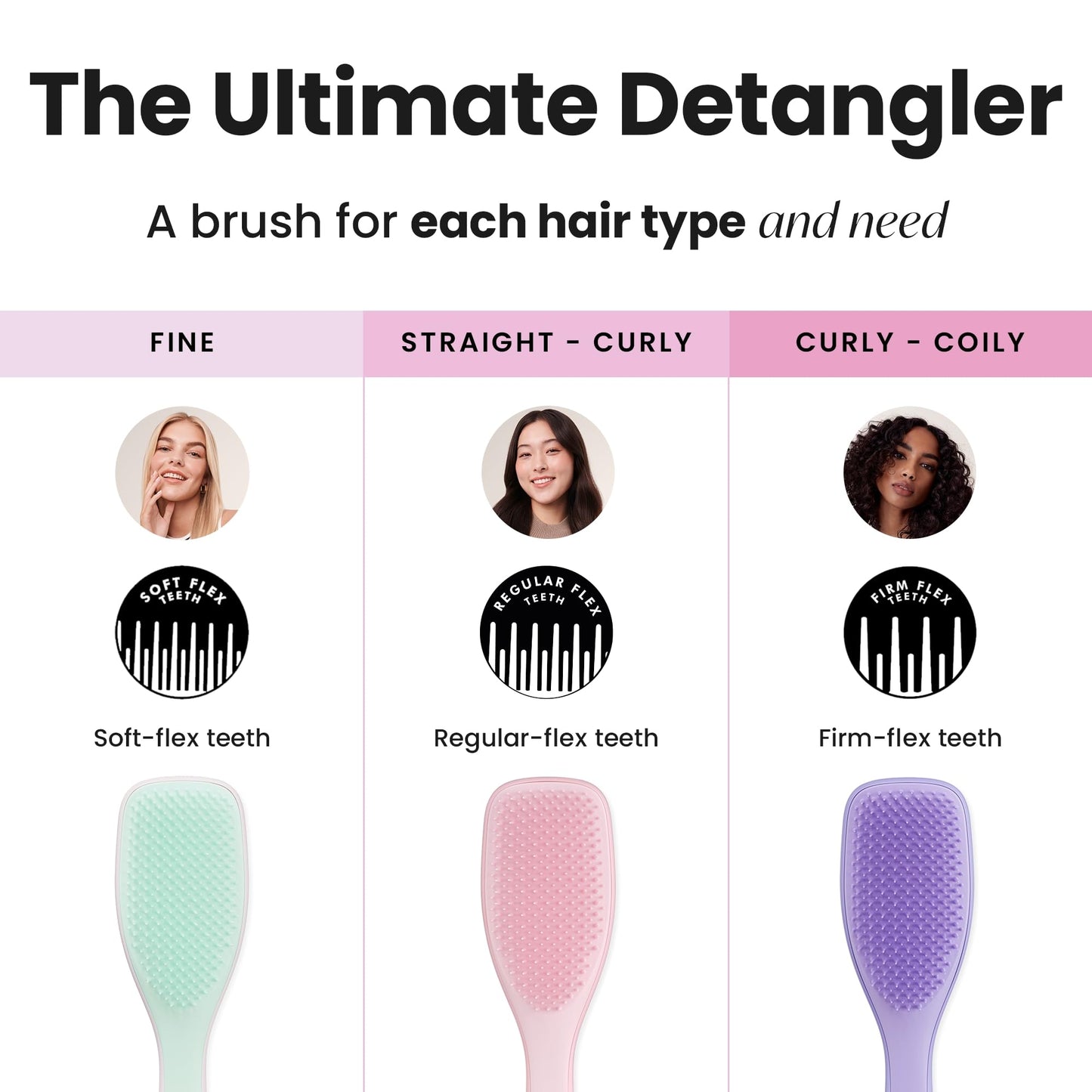 Tangle Teezer Ultimate Detangler Hairbrush for Wet & Dry Hair, Eliminates Knots & Reduces Breakage for All Hair Types, Millennial Pink