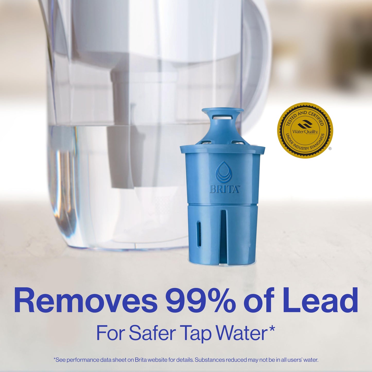 Brita Elite Water Filter Replacements for Pitchers and Dispensers, NSF Certified to Remove 99% of Lead, 2 Count, Blue