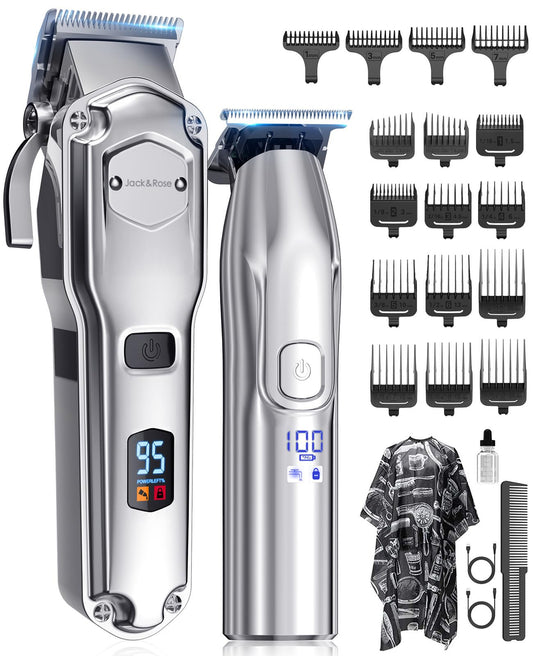 Jack & Rose Clippers and Trimmers Set, Cordless Hair Clippers for Men, Barber Clippers Set