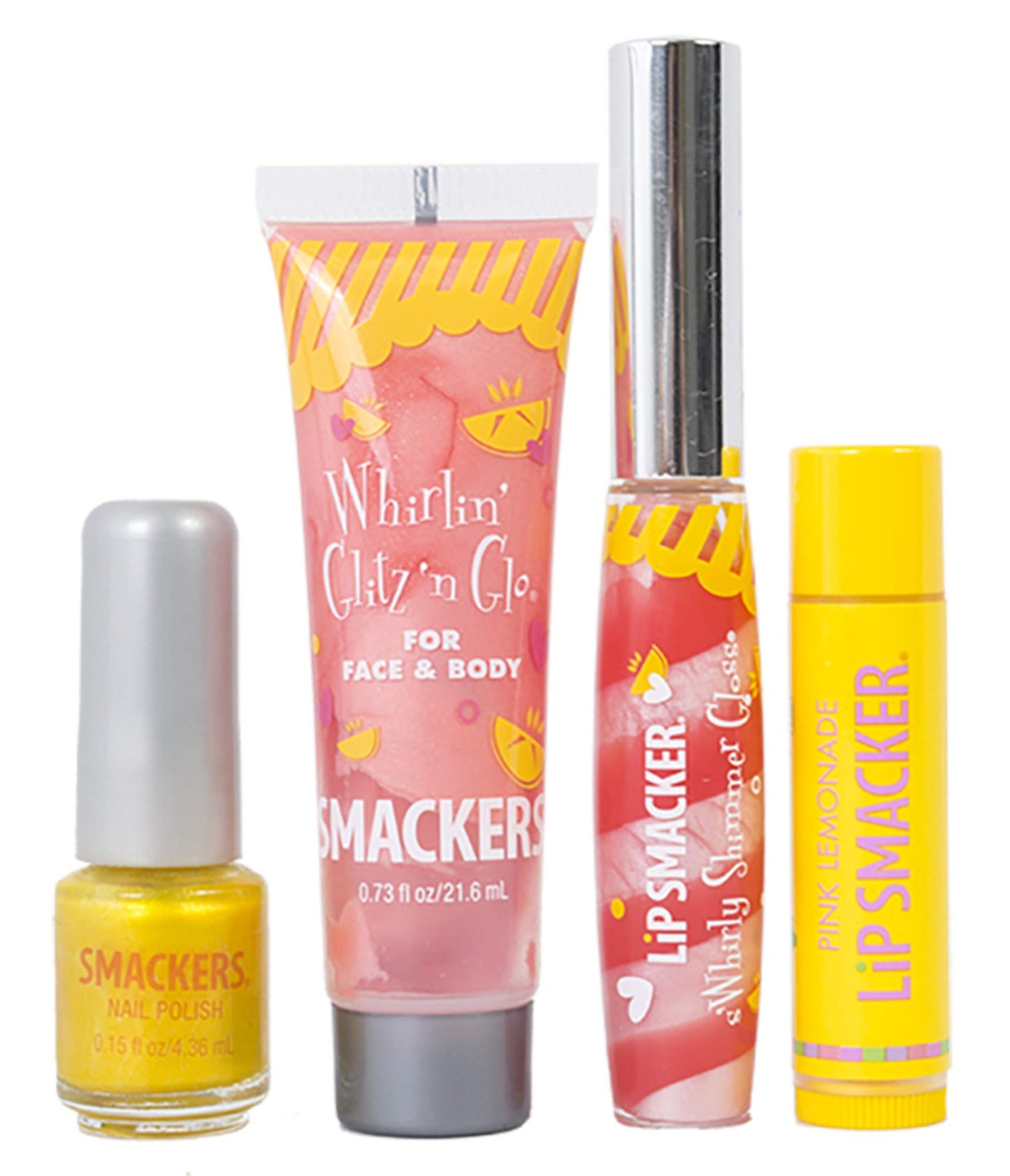 Lip Smacker Pink Lemonade Glam Bag Makeup Set for Girls | Lip Balm, Lip Gloss, Nail Polish, & Lotion | Christmas Make Up Collection | Holiday Present | Gift for Girls | Set of 4