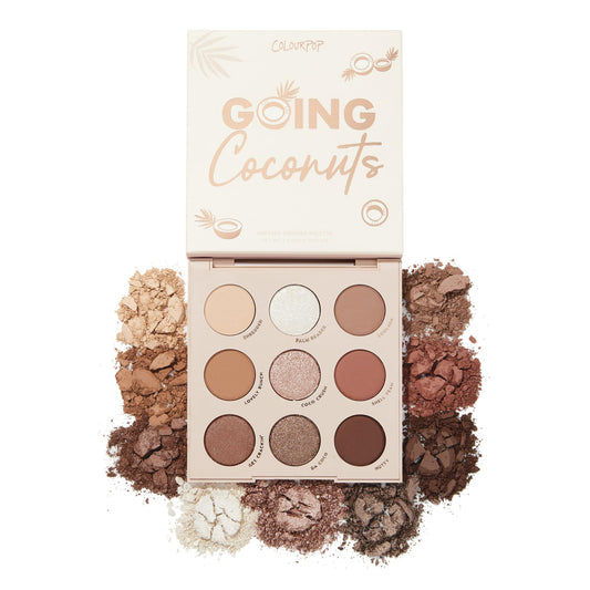 ColourPop Going Coconuts Eyeshadow Palette - Cool-Toned Neutral Eyeshadow Palette with Ultra-Velvety and Silky Finishes - High-Pigment Eye Makeup with a Long-Wearing Formula (0.3 oz)