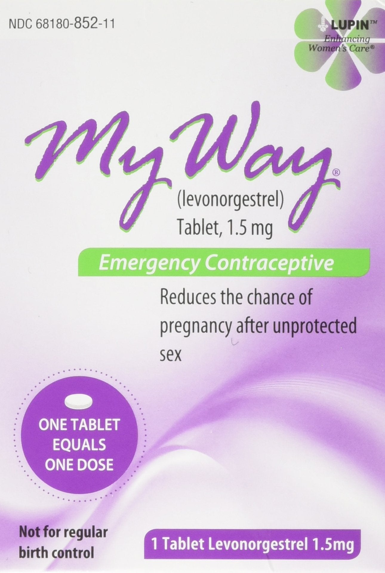 Gavis Pharmaceuticals My Way Emergency Contraceptive 1 Tablet, Female Contraceptive, Adult, Single Tablet