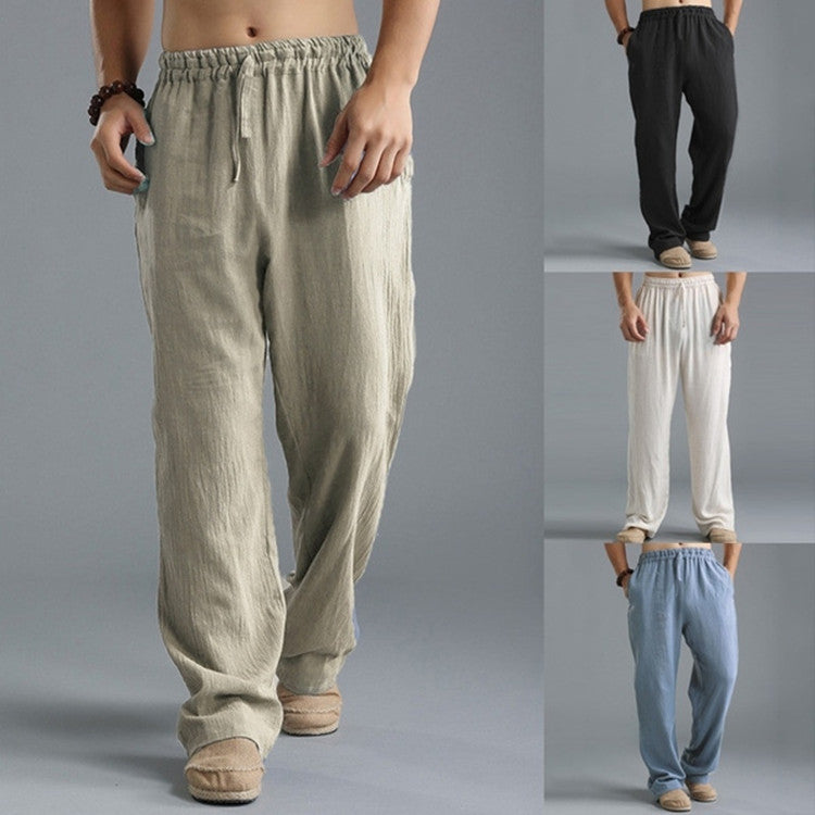 Men's Breathable Linen Loose Casual Sports Pants